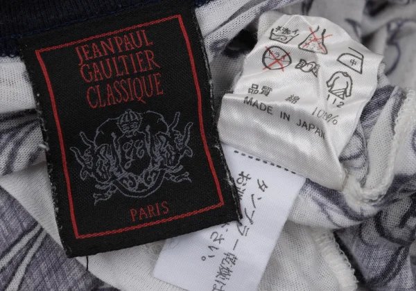 Jean Paul GAULTIER CLASSIQUE Arabesque Print Trim T-shirt K-169780_020