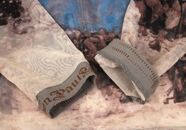 Jean Paul GAULTIER CLASSIQUE Printed Logo Trim Mesh T Shirt K-169781_009