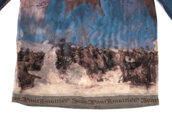 Jean Paul GAULTIER CLASSIQUE Printed Logo Trim Mesh T Shirt K-169781_010