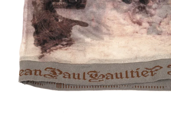Jean Paul GAULTIER CLASSIQUE Printed Logo Trim Mesh T Shirt K-169781_012