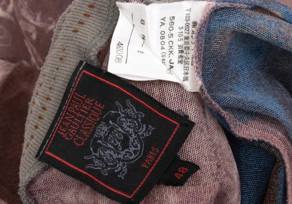 Jean Paul GAULTIER CLASSIQUE Printed Logo Trim Mesh T Shirt K-169781_018