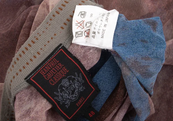 Jean Paul GAULTIER CLASSIQUE Printed Logo Trim Mesh T Shirt K-169781_019