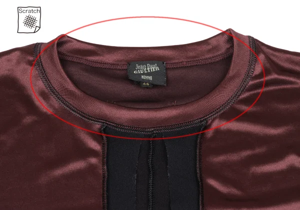 Jean Paul GAULTIER  HOMME Mesh Switching Shiny T Shirt K-169784_003