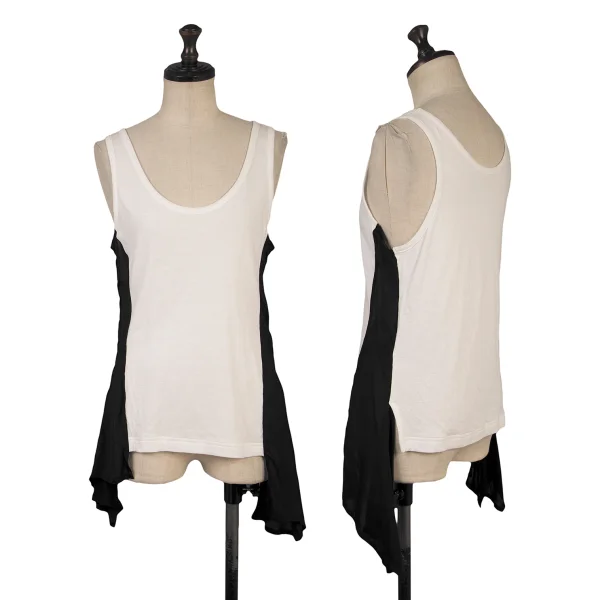 Y's Side Cupro Panel Tank Top White,Black 3 K-169791_001