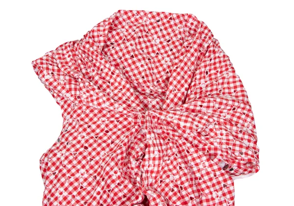 JUNYA WATANABE COMME des GARCONS Checked Floral Embroidery Blouse K-169792_003