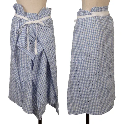 JUNYA WATANABE COMME des GARCONS Floral Embroidery Checked Wrap Skirt