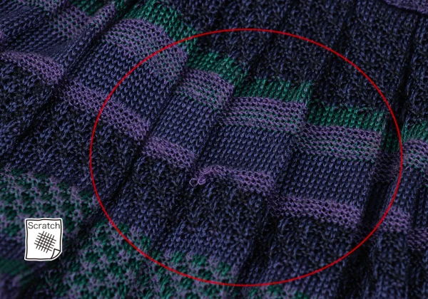 ISSEY MIYAKE Rayon Cotton Multi Striped Knit Skirt K-169798_004