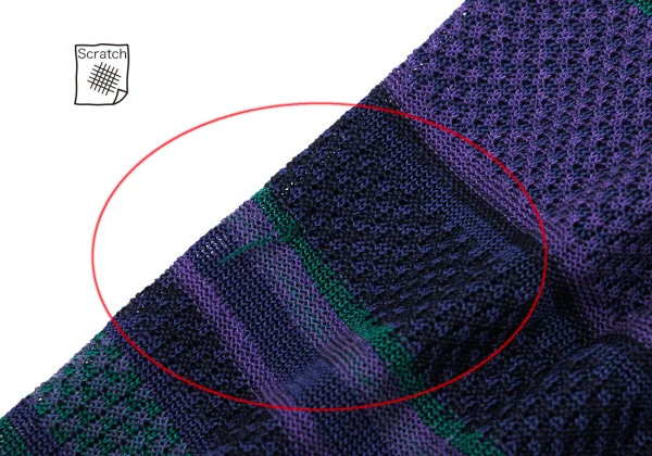 ISSEY MIYAKE Rayon Cotton Multi Striped Knit Skirt K-169798_007