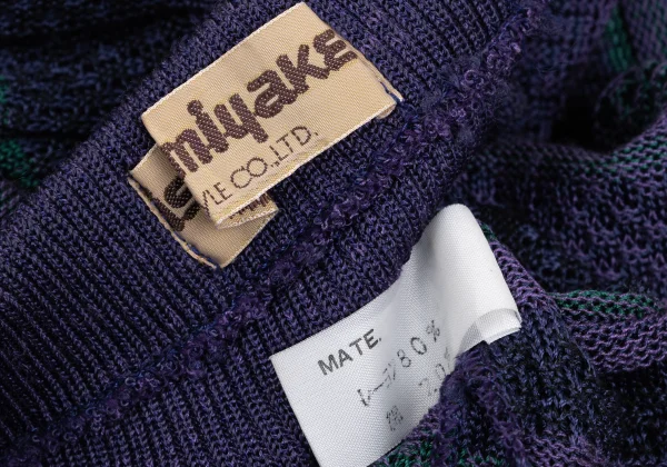 ISSEY MIYAKE Rayon Cotton Multi Striped Knit Skirt K-169798_018