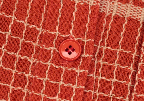 ISSEY MIYAKE Cotton Linen Embroidery Design Band Collar Pullover Shirt K-169799_006