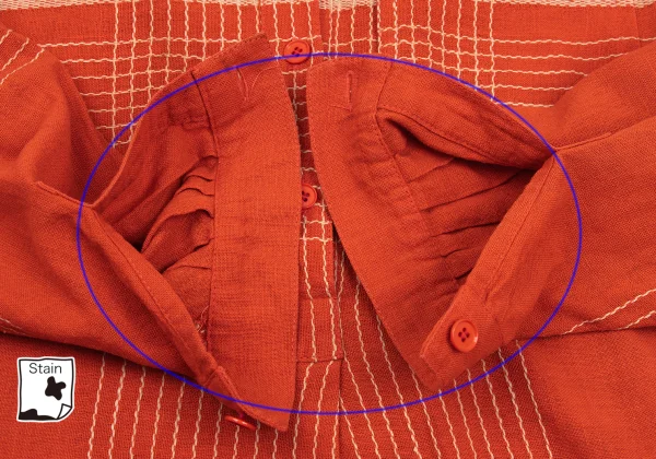 ISSEY MIYAKE Cotton Linen Embroidery Design Band Collar Pullover Shirt K-169799_011