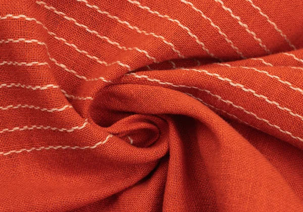 ISSEY MIYAKE Cotton Linen Embroidery Design Band Collar Pullover Shirt K-169799_018