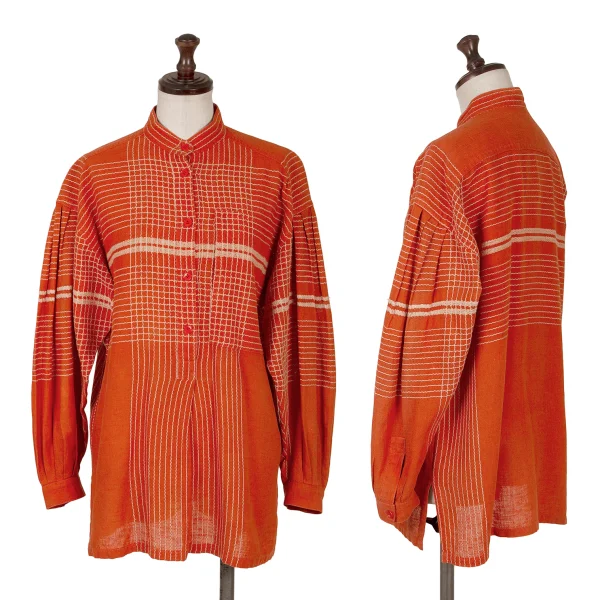 ISSEY MIYAKE Cotton Linen Embroidery Design Pullover Shirt & Skirt K-169801_002