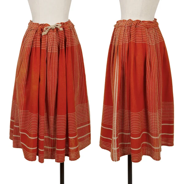 ISSEY MIYAKE Cotton Linen Embroidery Design Pullover Shirt & Skirt K-169801_011