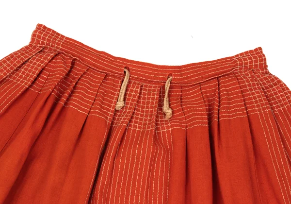 ISSEY MIYAKE Cotton Linen Embroidery Design Pullover Shirt & Skirt K-169801_013