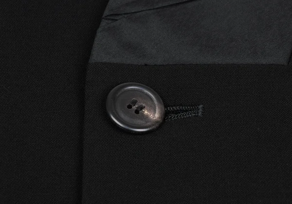 ISSEY MIYAKE MEN Wrinkle Silk Switching Wool Collarless Jacket K-169813_008