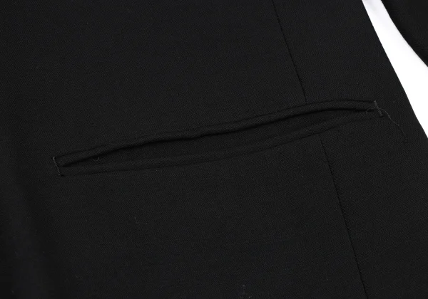 ISSEY MIYAKE MEN Wrinkle Silk Switching Wool Collarless Jacket K-169813_009