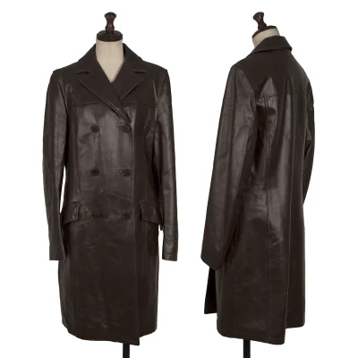 MAX&Co Cow Leather Double-breasted Coat