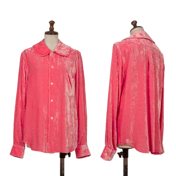 COMME des GARCONS GIRL Velour Round Collar Blouse Pink S K-169822_001