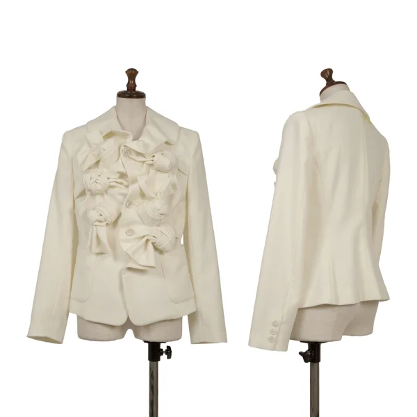 COMME des GARCONS Wool Knot Design Jacket White S K-169823_001