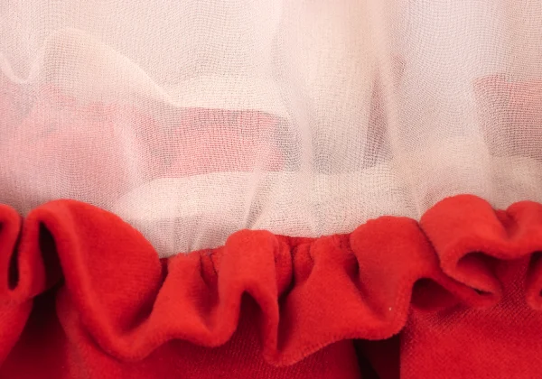 COMME des GARCONS Frilled Velour Switching Knot Tape Embellished Sheer Blouse K-169824_014