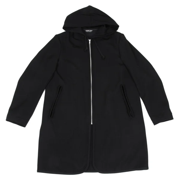 COMME des GARCONS HOMME DEUX Wool Hoodie Zip Coat Black M K-169830_001