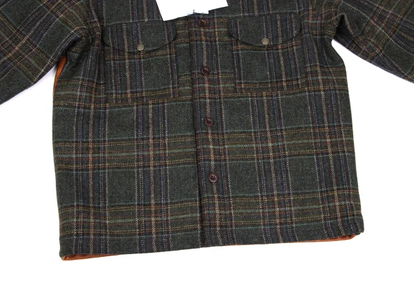 JUNYA WATANABE MAN×FILSON Leather Switching Wool Tweed Padded Shirt Jacket K-169832_008