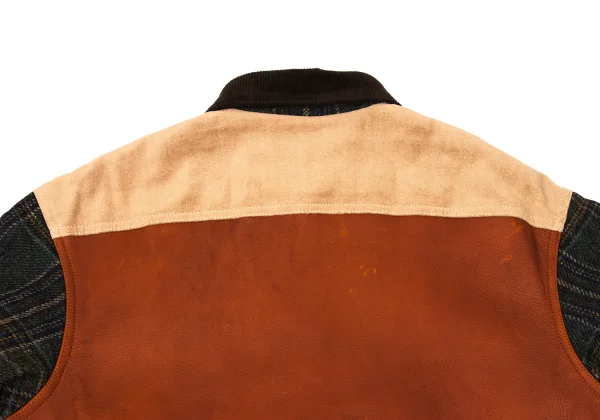 JUNYA WATANABE MAN×FILSON Leather Switching Wool Tweed Padded Shirt Jacket K-169832_015