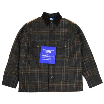 JUNYA WATANABE MAN×FILSON Leather Switching Wool Tweed Padded Shirt Jacket