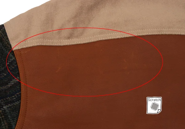 JUNYA WATANABE MAN×FILSON Leather Switching Wool Tweed Padded Shirt Jacket K-169833_014