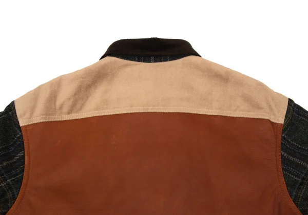 JUNYA WATANABE MAN×FILSON Leather Switching Wool Tweed Padded Shirt Jacket K-169833_015