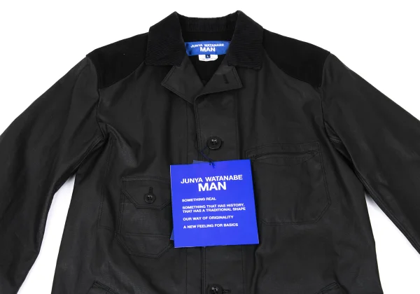 JUNYA WATANABE MAN Leather Patch Switching Coated Cotton Coat K-169834_002