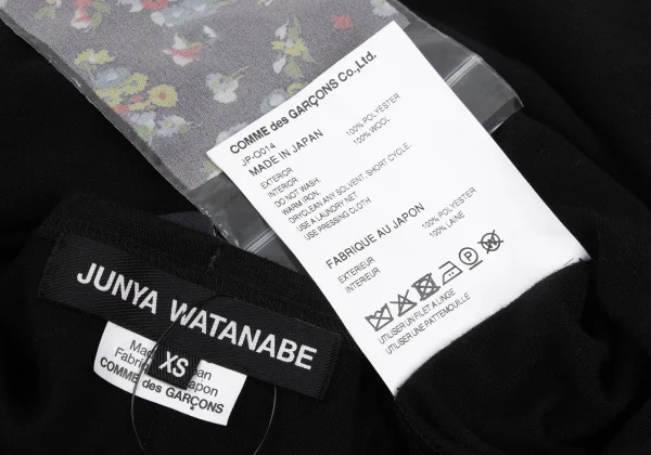 JUNYA WATANABE Floral Print Layered Switching Shirt Dress K-169836_019