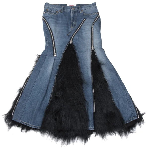 JUNYA WATANABE×Levi's Fur Zipper Switching Denim Skirt K-169839_002