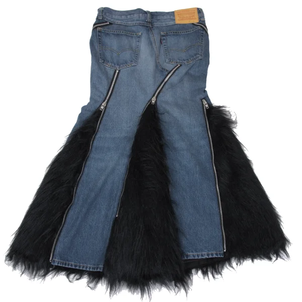 JUNYA WATANABE×Levi's Fur Zipper Switching Denim Skirt K-169839_012