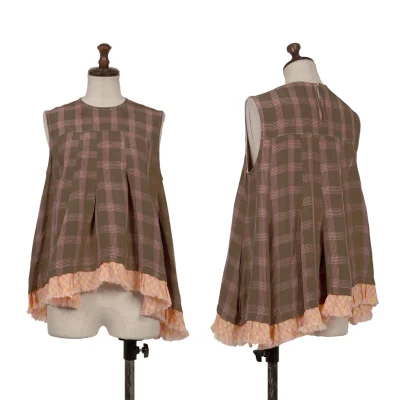 tricot COMME des GARCONS Cut Off Checker Switching Blouse