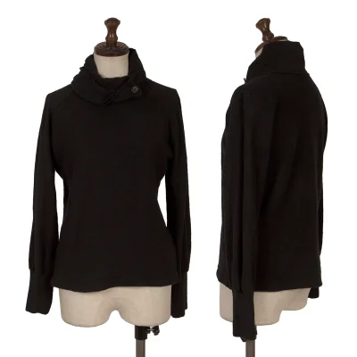 Y's Cutting Neck High-neck Wool Knit