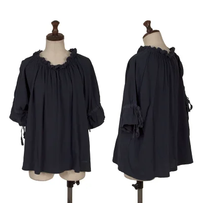 REGULATION yohji yamamoto Gather Neck Shoulder Button Top