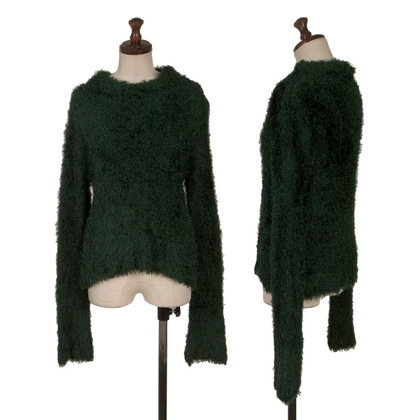 Yohji Yamamoto FEMME Rayon Mock Neck Shaggy Knit Green M K-169852_001