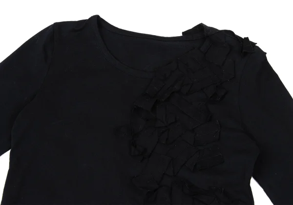 Yohji Yamamoto FEMME Frill Tape Embellished T-shirt K-169853_003