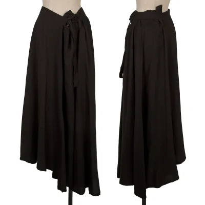 Yohji Yamamoto FEMME Rayon Cupra Asymmetry Belted Skirt