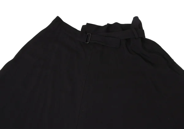 Yohji Yamamoto FEMME Rayon Cupra Asymmetry Belted Skirt K-169856_003