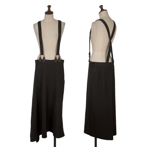 Yohji Yamamoto FEMME Wool Suspender Skirt Black 1 K-169857_001