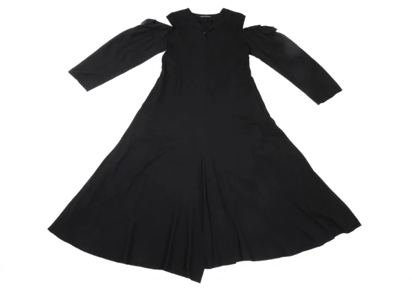 Yohji Yamamoto NOIR Rayon Frill Open Shoulder Dress K-169859_002