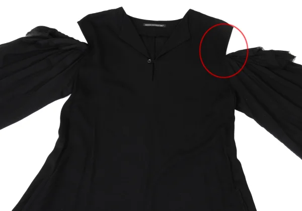 Yohji Yamamoto NOIR Rayon Frill Open Shoulder Dress K-169859_003