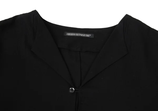 Yohji Yamamoto NOIR Rayon Frill Open Shoulder Dress K-169859_005
