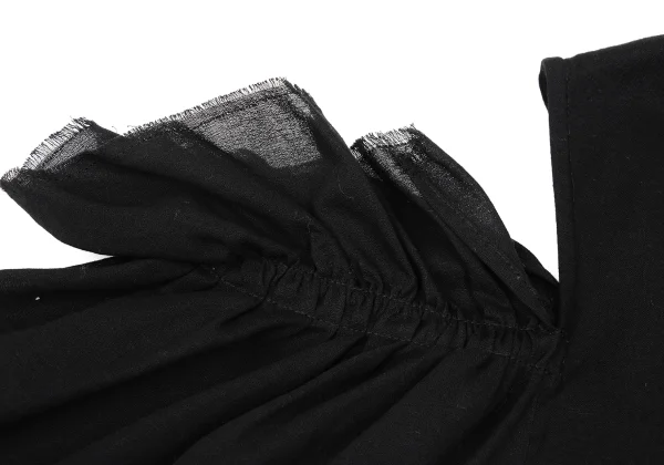 Yohji Yamamoto NOIR Rayon Frill Open Shoulder Dress K-169859_009