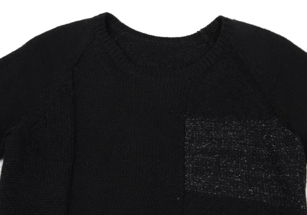 Yohji Yamamoto NOIR Mixed-material Panel Knit K-169860_003