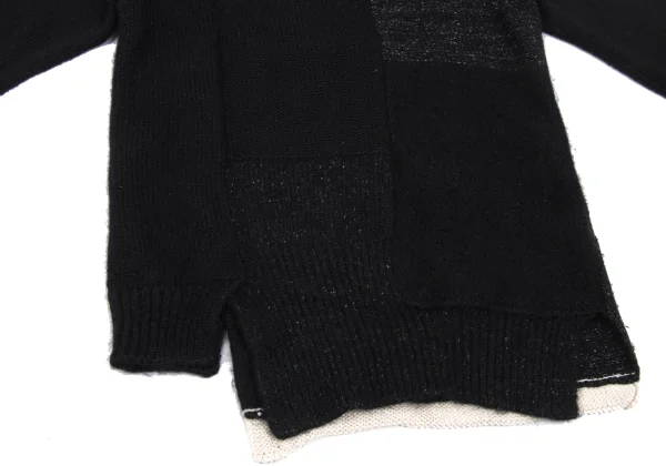 Yohji Yamamoto NOIR Mixed-material Panel Knit K-169860_007