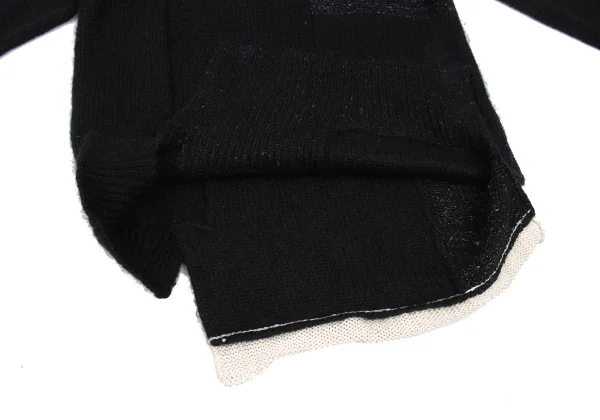 Yohji Yamamoto NOIR Mixed-material Panel Knit K-169860_009
